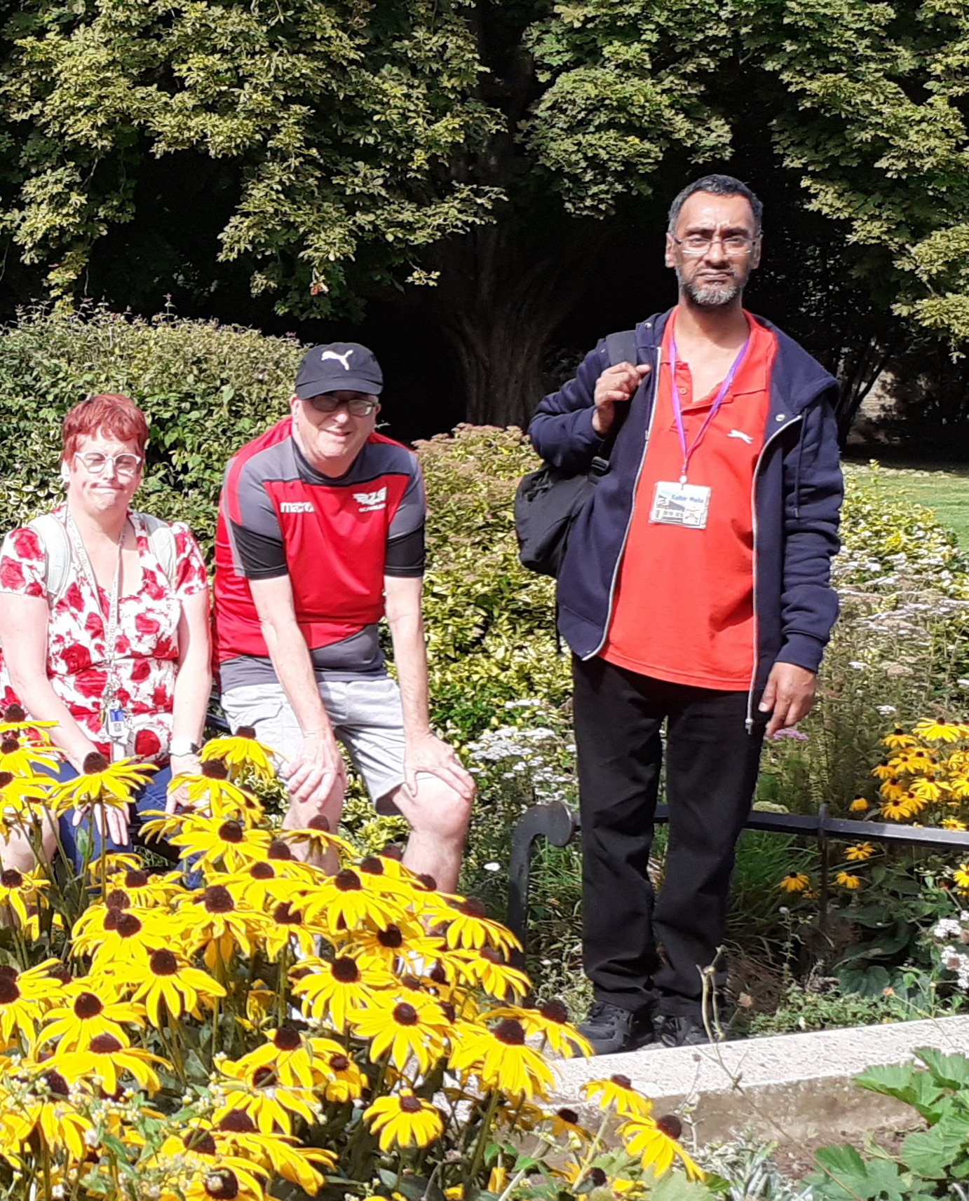 Customers outside on a day trip to Cambridge