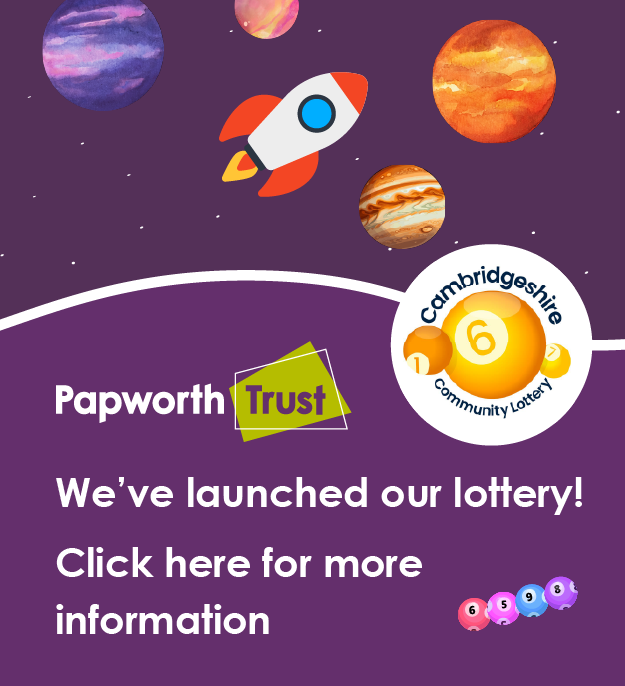 A button for the Papworth Trust lottery