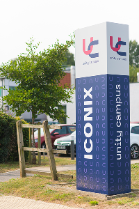 An image of Unity Campus pillar sign